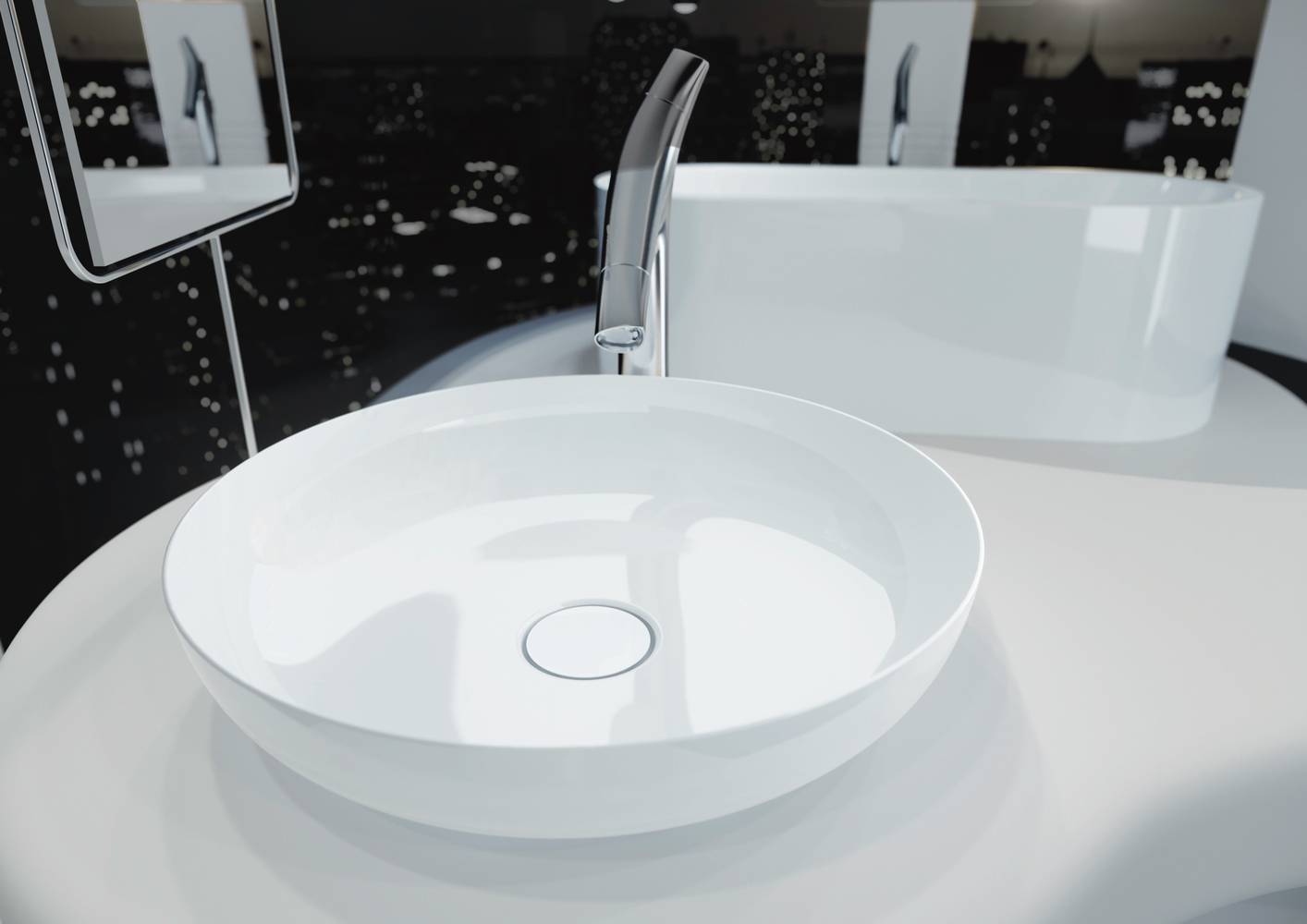 Kaldewei Miena umywalka 45x45 cm okrągła nablatowa biała 909306003001