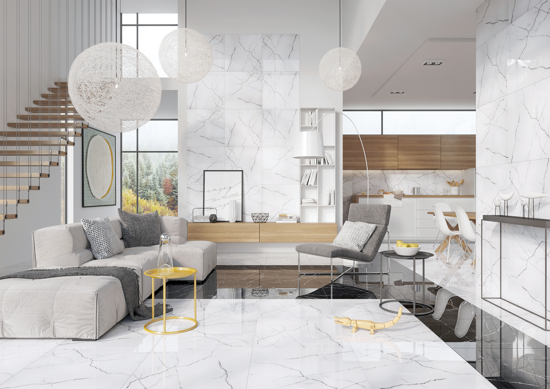 Ceramstic Mavros Bianco płytka podłogowa 60x60 cm biały połysk