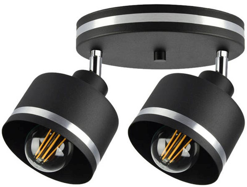 Candellux Wama lampa podsufitowa 2x40W czarny/chrom 98-00439
