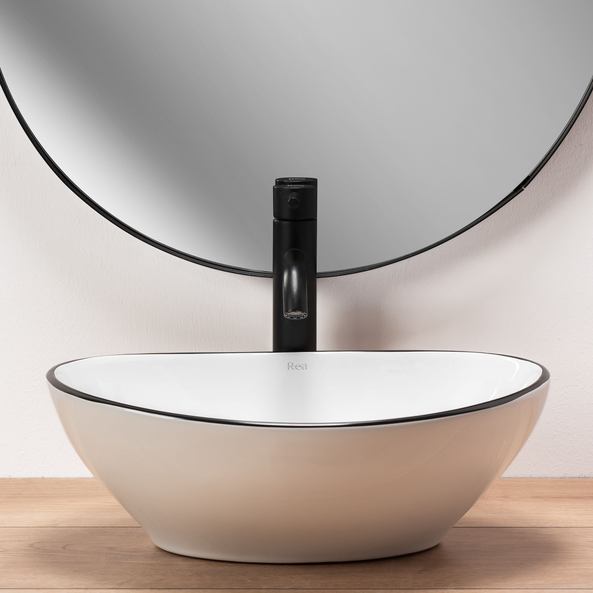 Rea Sofia umywalka 41x34,5 cm owalna nablatowa REA-U3217