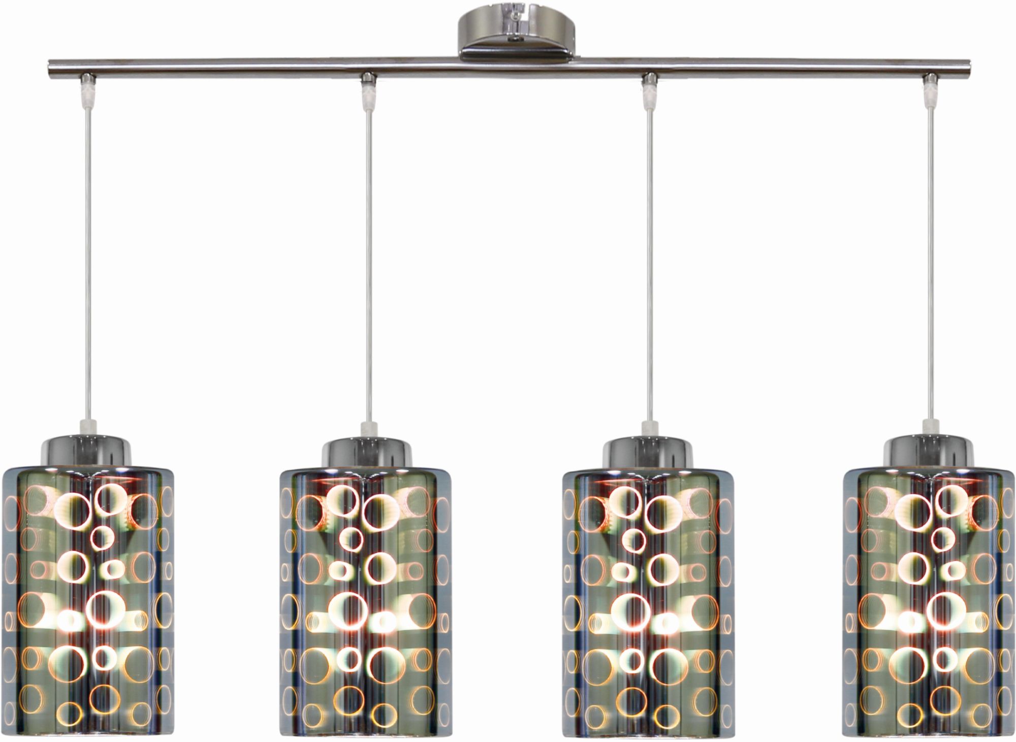 Candellux Nocturno lampa wisząca 4x40W mix kolorów/chrom 34-57723