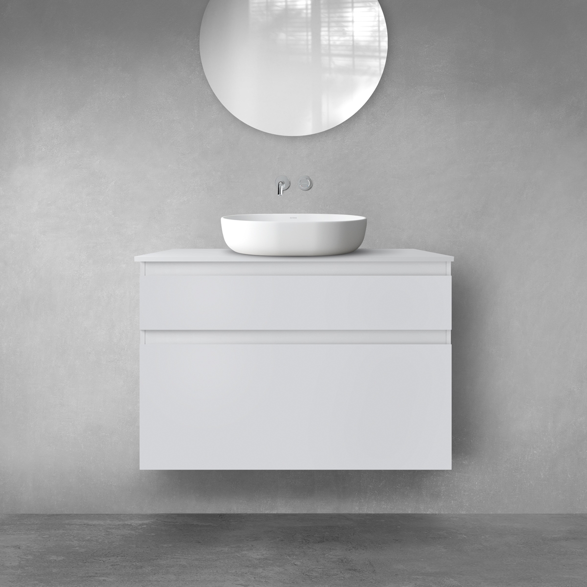 Oltens Vernal zestaw mebli łazienkowych 100 cm z blatem szary mat 68220700 - Wysyłka w 24h