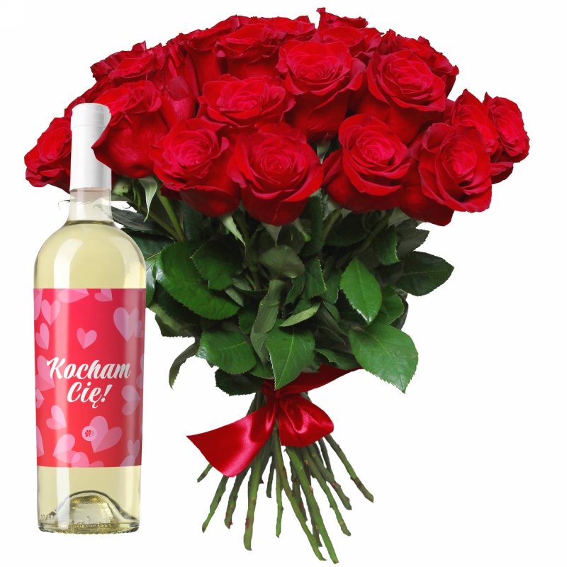 Walentynkowe róże z białym winem