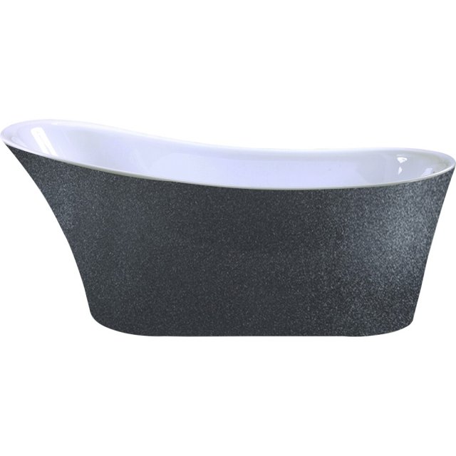 BESCO Wanna wolnostojąca CALIMA GLAM GRAFIT 170x74 cm syfon z przelew