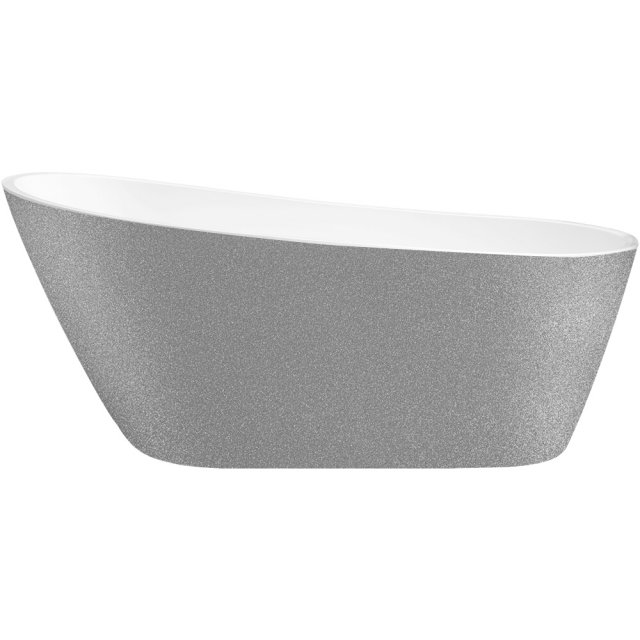 BESCO Wanna wolnostojąca MELODY SREBRNA 150x80 maskownica syfonu z pr