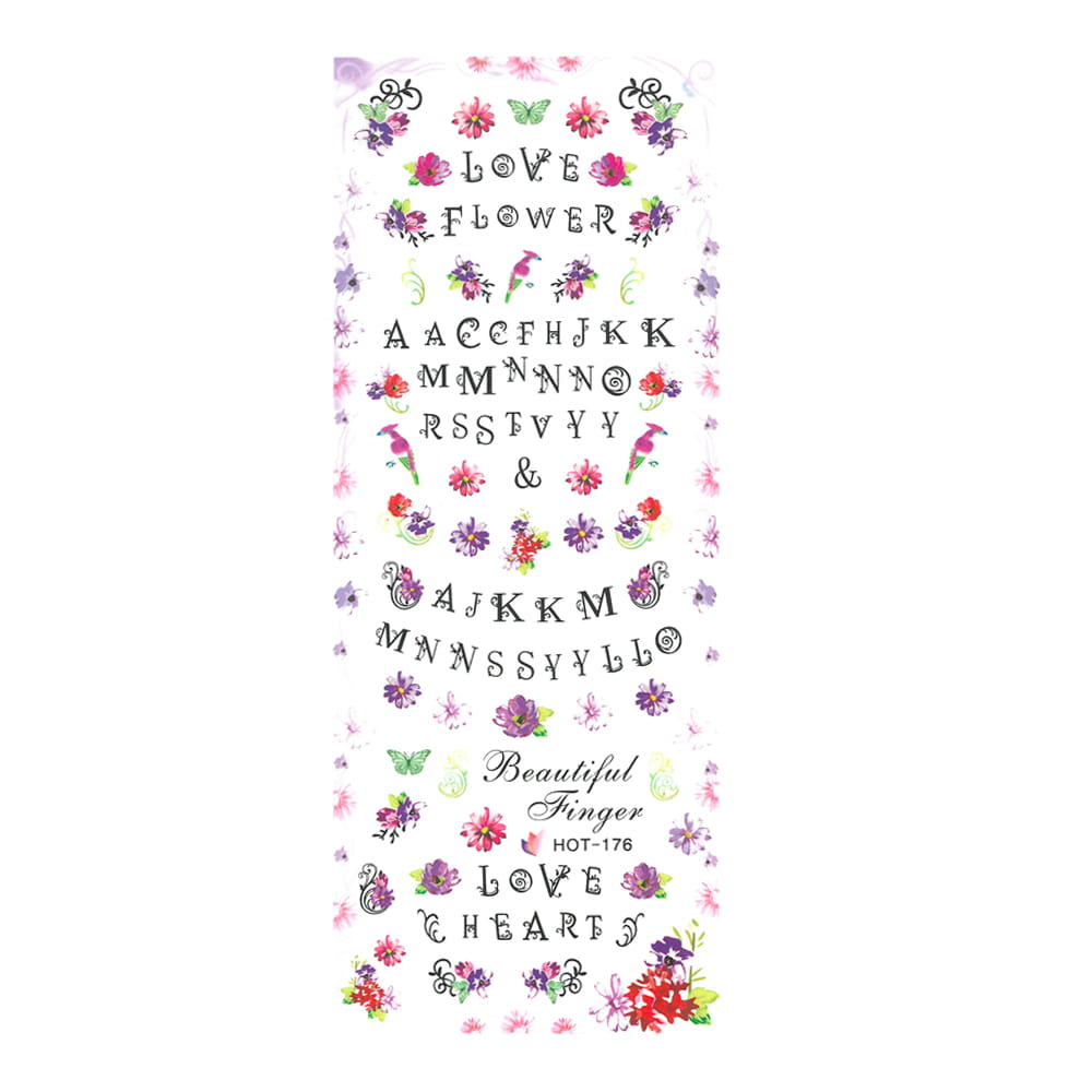 Naklejki wodne do paznokci arkusz 12,7 x 5,5 cm hot Nr 176