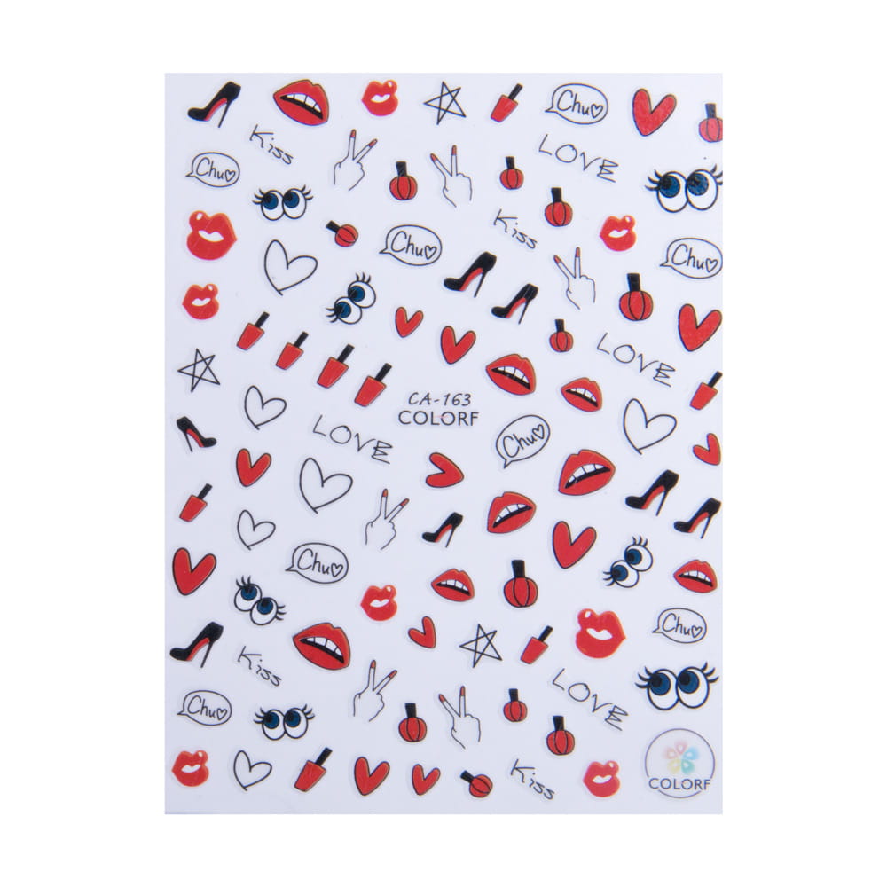 Naklejki do paznokci cienkie samoprzylepne walentynkowe Nr CA-163