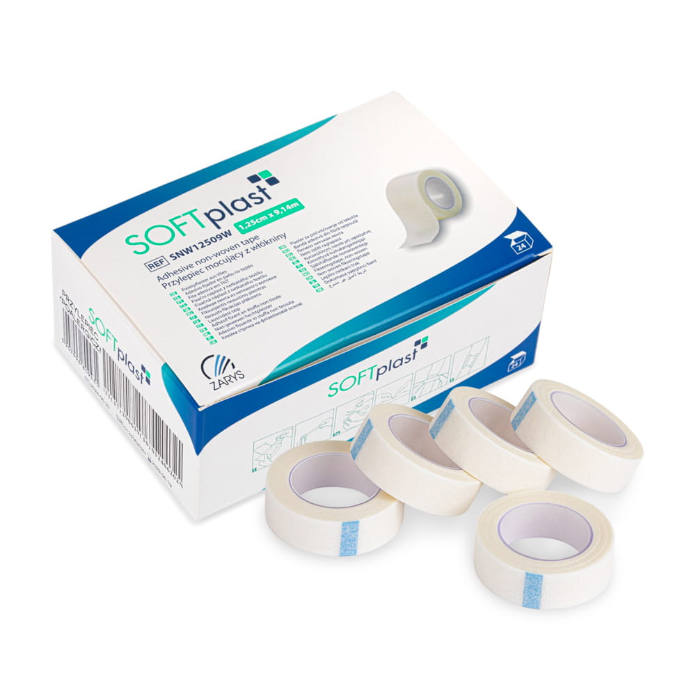 Przylepiec hypoalergiczny włókninowy ogólnego zastosowania 9,14 m x 1,25 cm 24szt