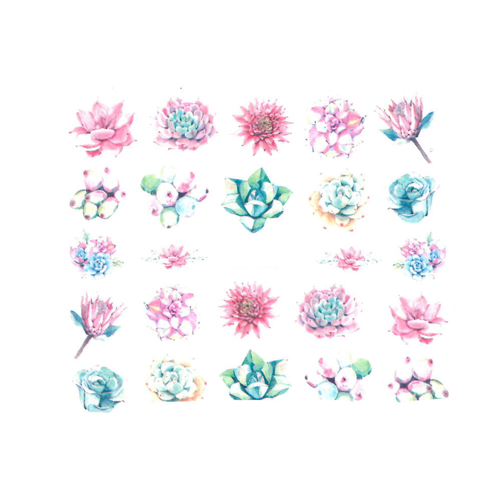 Naklejki wodne do paznokci kwiaty BN-1784