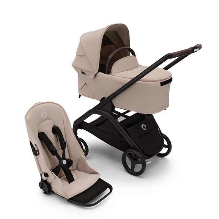 Bugaboo Dragonfly - wózek głęboko-spacerowy 2w1-Black-Desert Taupe-Desert Taupe
