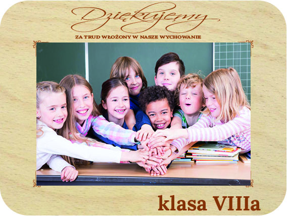 Prezent dla Nauczyciela ramka na zdjęcie, drewniana kartka z życzeniami na Dzień Nauczyciela od klasy IMIĘ grawer