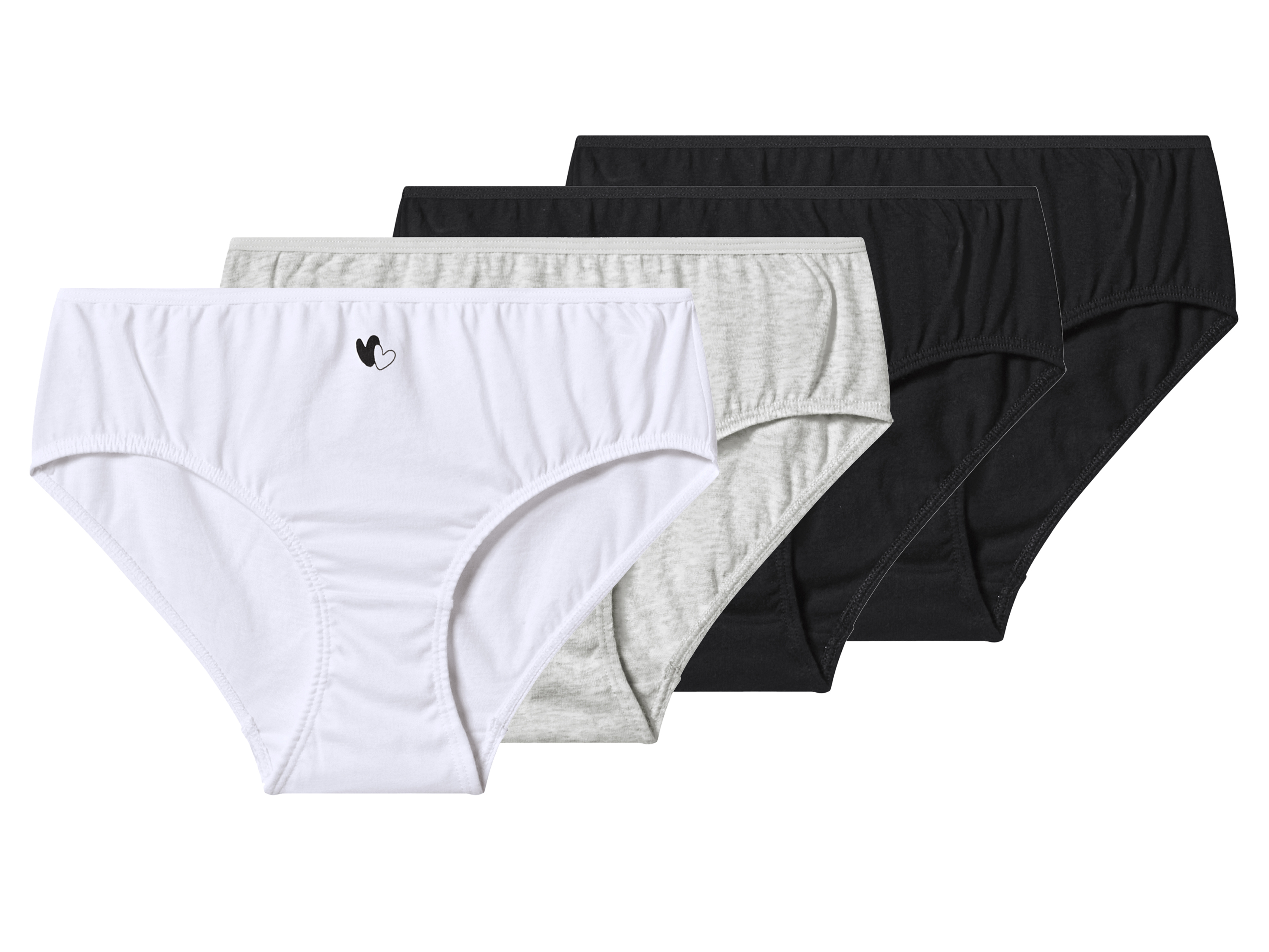 esmara Majtki dziecięce z bawełny, 4 pary Czarny/szary, 134/140