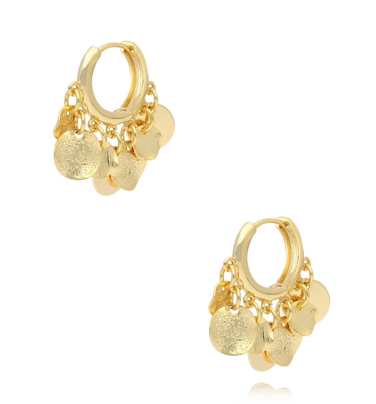 Kolczyki z dyskami złote KSC0146