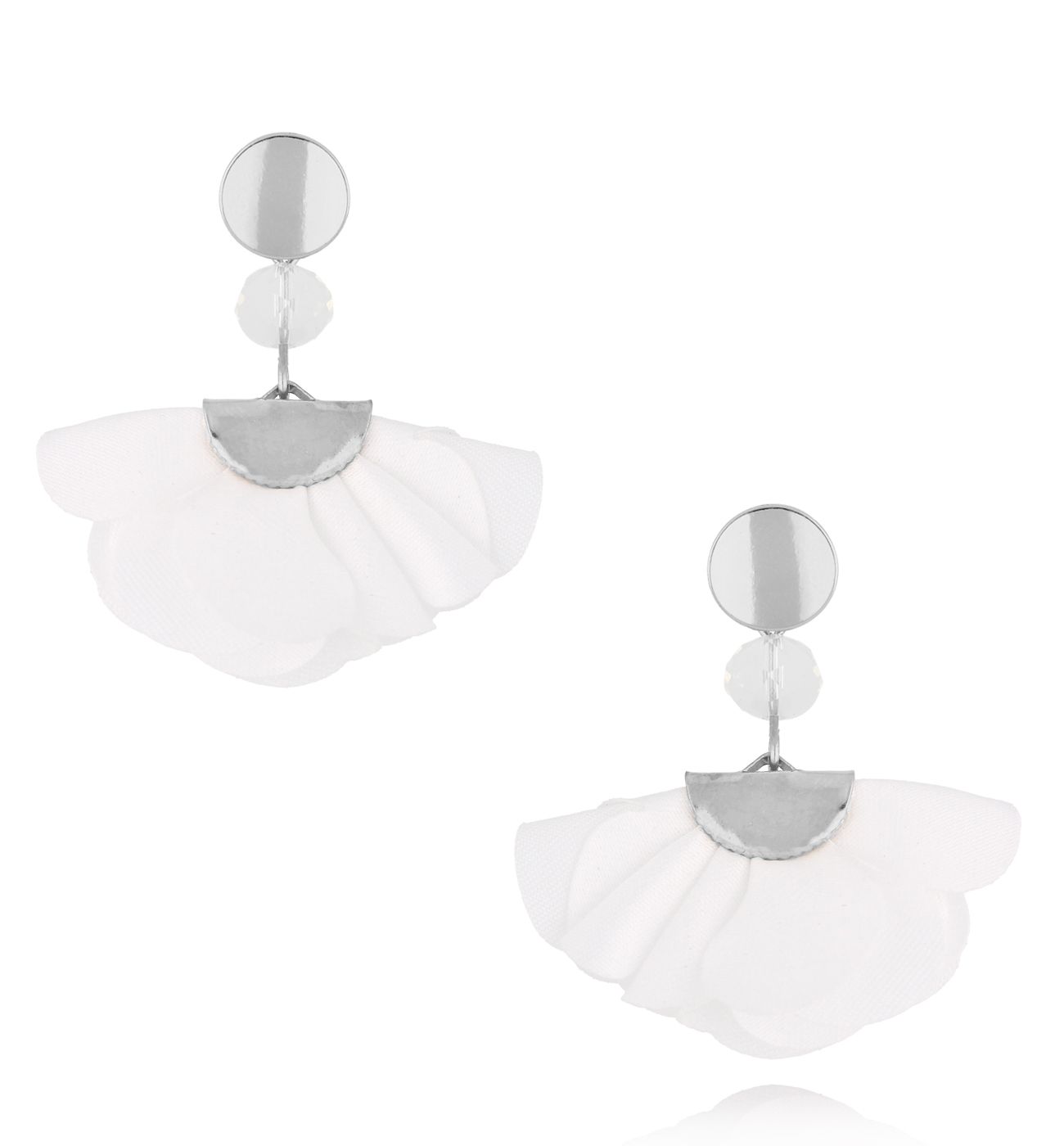 Kolczyki z satyny białe Dandelion KBL1598