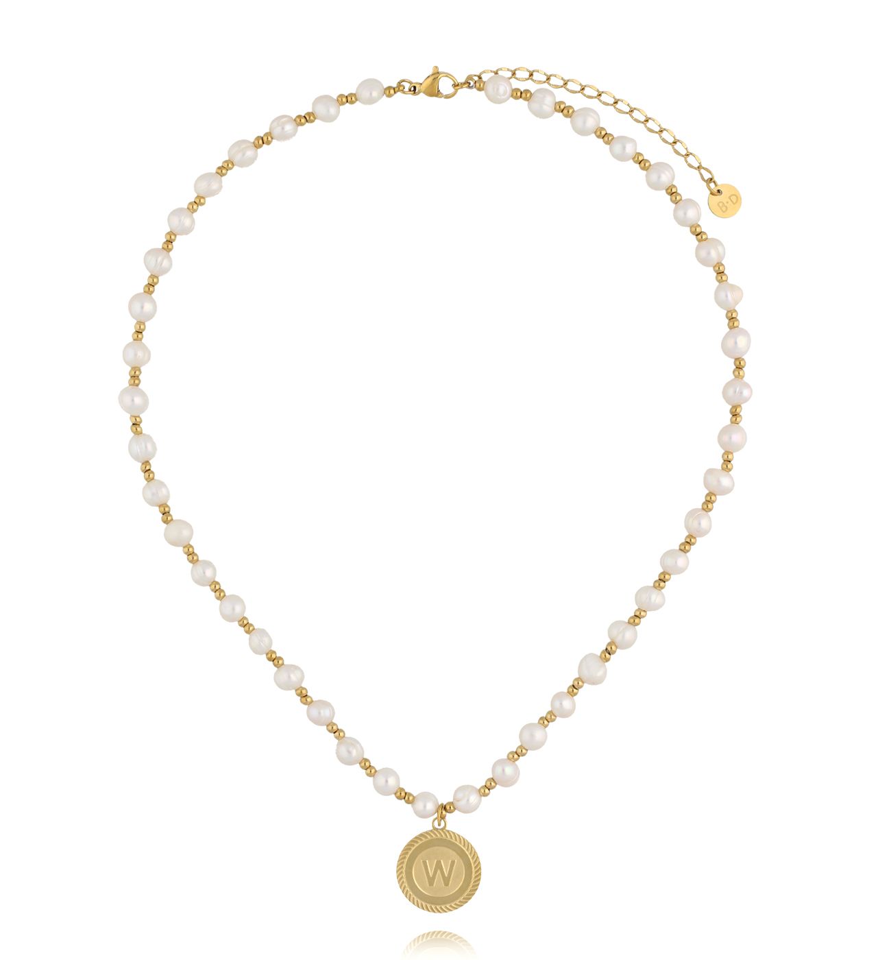 Naszyjnik z pereł z literką W NPE0383