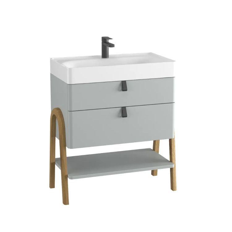 Szafka pod umywalkę nablatową KROFAM MOSS 70 cm jasno szary półmat 1 szt.