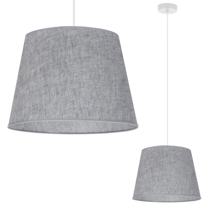 Lampa sufitowa wisząca Light Home LH Len Stożek 1x E27 60W klosz 38cm szary 1szt.