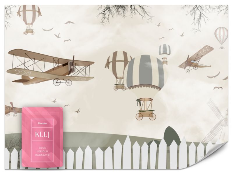 Fototapeta Muralo Samoloty i Balony Retro 100x70 cm 1szt.