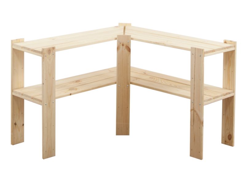 Regał narożny drewniany MODO24 modułowy sosnowy 64 cm 1 szt.