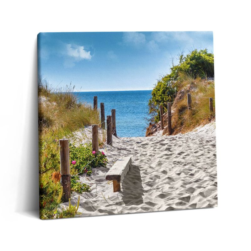 Obraz na płótnie Wallfluent 60x60 cm Piaszczysta droga na plaże i morze 1 szt.