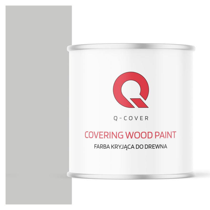 Farba Kryjąca do Drewna Q-Cover Szary Mleczny RAL7047 Satyna 2.5L