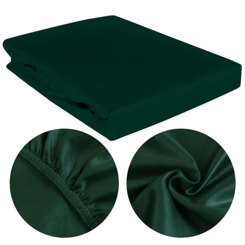 Prześcieradło satynowe z gumką Darymex 90x200 kolor butelkowa zieleń 1 szt.