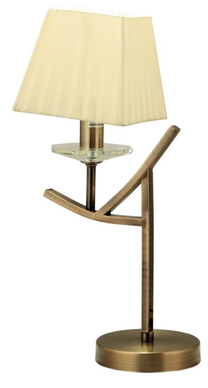 Lampka stołowa Candellux Valencia mosiądz-ecru 1 x E14 x 40W IP20 wym: 45 x 28 x 19 cm metal - 1 szt.