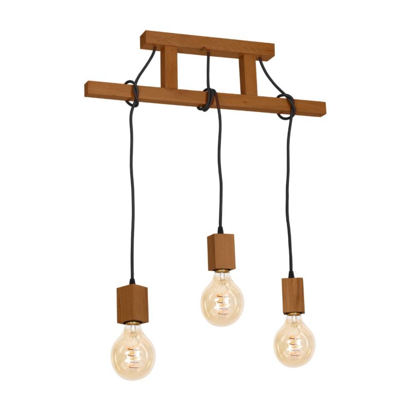 Lampa wisząca Milagro Jack 3576 ciemne drewno szerokość 60 cm 3xE27 x 60W 1 szt.