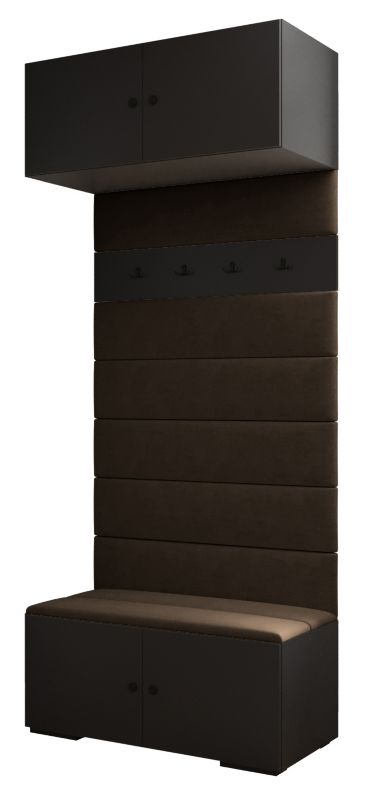 Garderoba wysoka do przedpokoju Abiks INOVA 2 czarny+czarny+man04 1 szt.