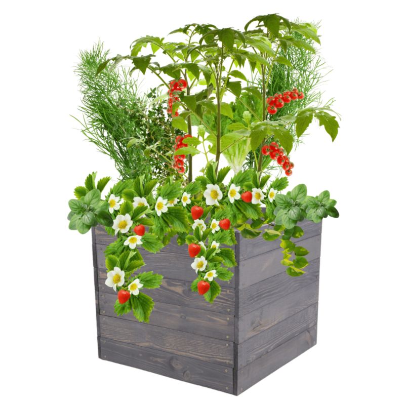 Skrzynia na warzywa MODO24 grządka szara impregnacja 54x103x90 cm 1 szt.