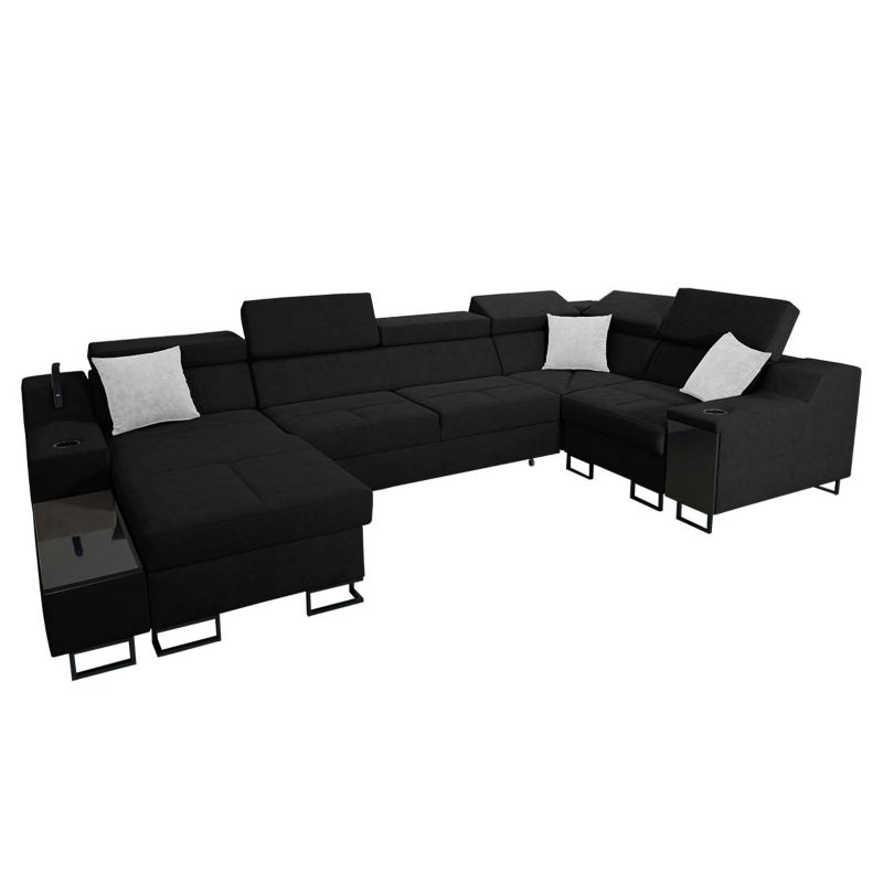 Narożnik z barkiem MIRJAN 24 Alicante IV Mini lewy czarny + platynowy 1 szt.