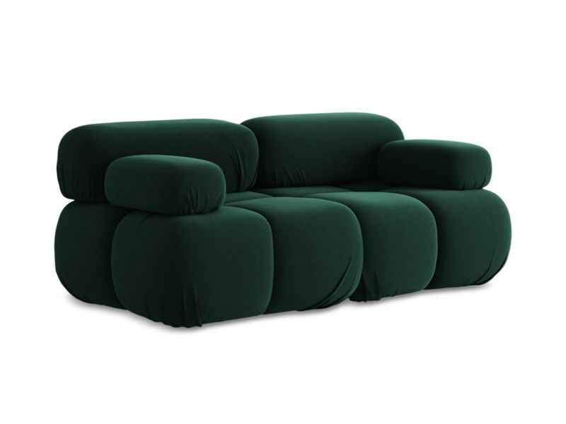 Modułowa sofa 2-osobowa LaMiaSofa SANREMO z tkaniny welwetowej 190x96 cm butelkowa zieleń 1 szt.