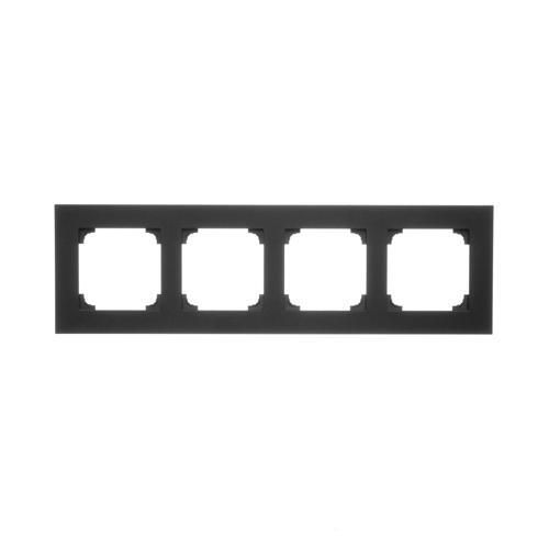 Ramka poczwórna Kontakt-Simon S55 czarny mat 1 szt.