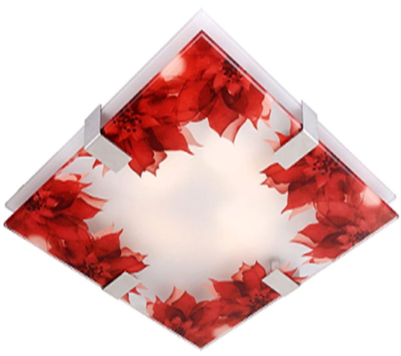 Plafon sufitowy lampa Candellux Rapsody biało-czerwony 2 x E27 x IP20 wym: 10 x 30 x 30 cm - 1 szt.