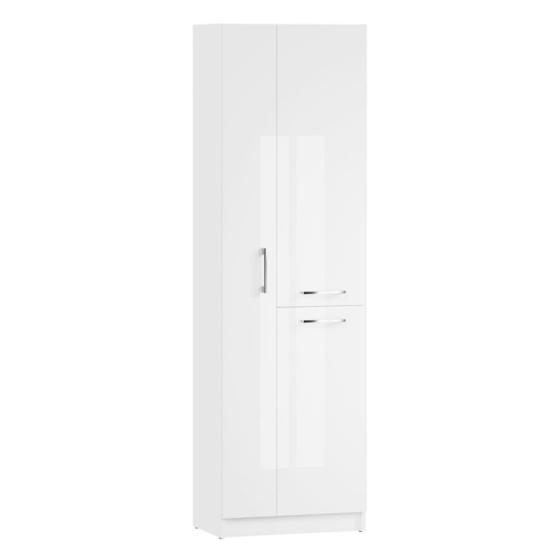 Słupek łazienkowy na mopa MyFurni, 55 x 35 x 185 cm, biały połysk, stojący, 1 szt.