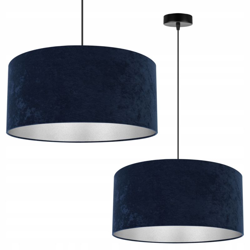 Lampa sufitowa wisząca Light Home LH Mediolan Welur 1x E27 60W granatowy/srebrny 1szt.