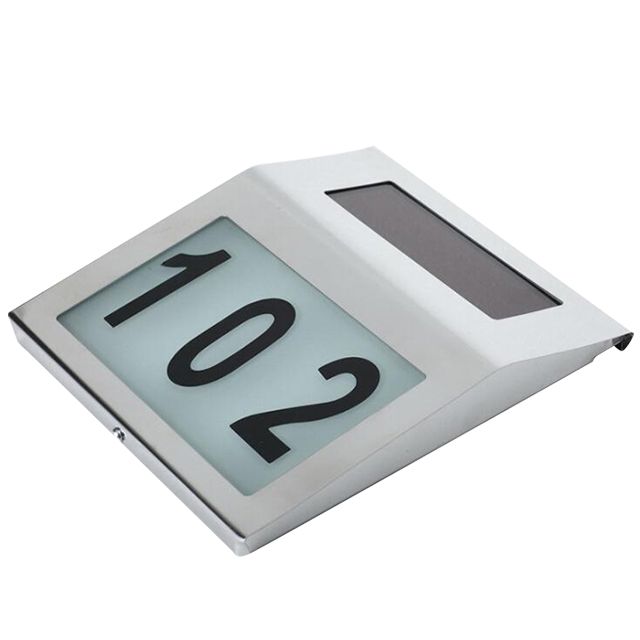 Lampa LED solarna MasterLED Numer Domu podświetlany 6000K stalowy kinkiet IP65 1 szt.