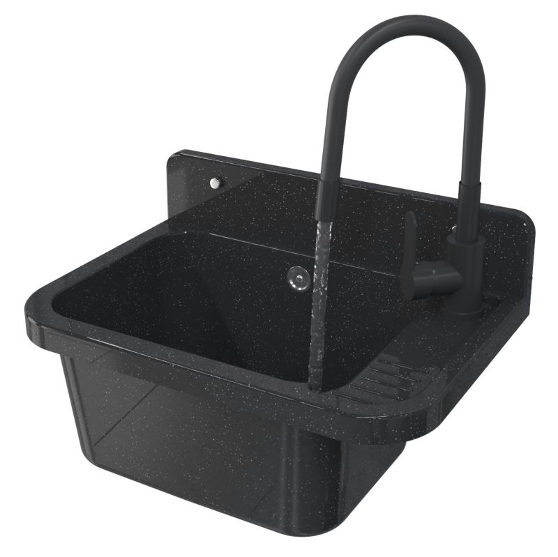 Zlew Gospodarczy Granitan Paron do Pralni Kotłowni Garażu z Baterią i Syfonem 1 kpl.