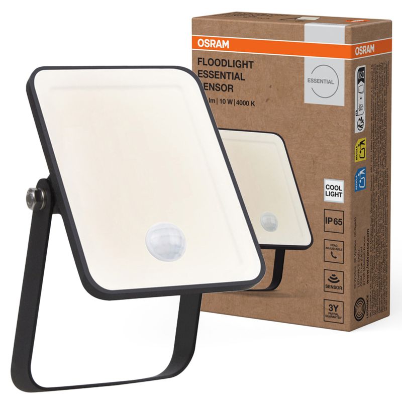 Naświetlacz LED Osram Reflektor Zewnętrzny 20W 4000K z Czujnikiem Ruchu i Zmierzchu 1 szt.