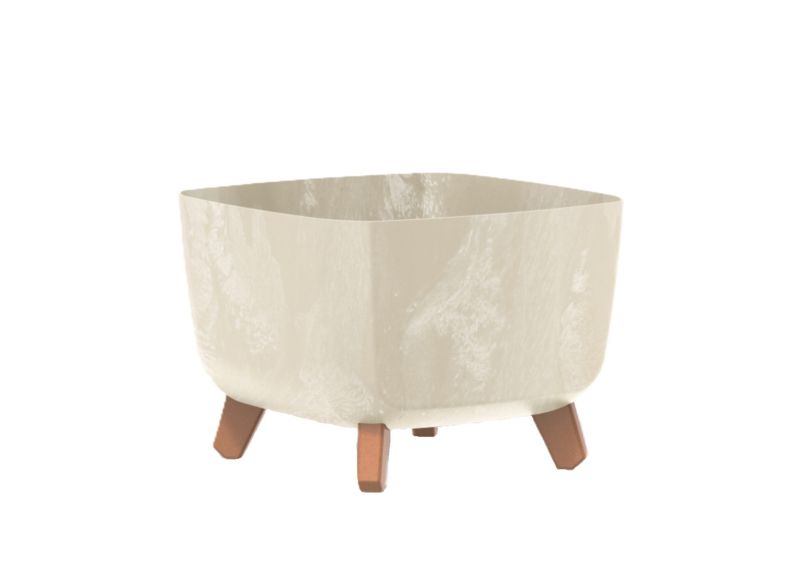 Doniczka kwadratowa na nóżkach Prosperplast Gracia kremowa DGQL 30 cm 1szt