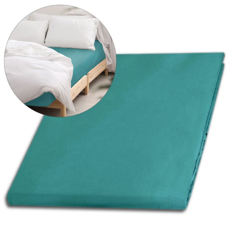 Prześcieradło satynowe bez gumki Darymex 200x220 kolor Ciemny turkus 1 szt.