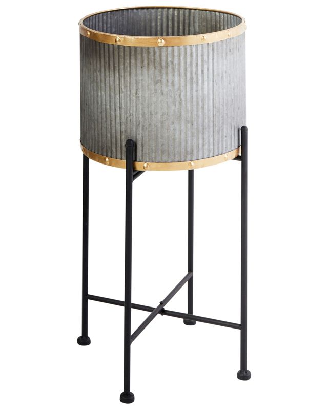 Doniczka na nóżkach Feuille Metal 26 cm Szary 1 szt.