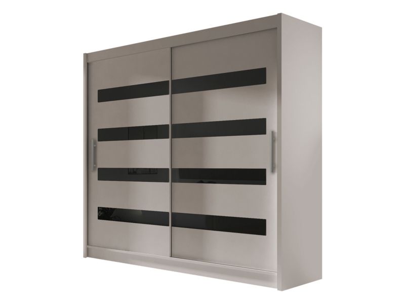 Szafa MIRJAN 24 z drzwiami przesuwnymi London XI kaszmir/czarny lacobel 1 szt.