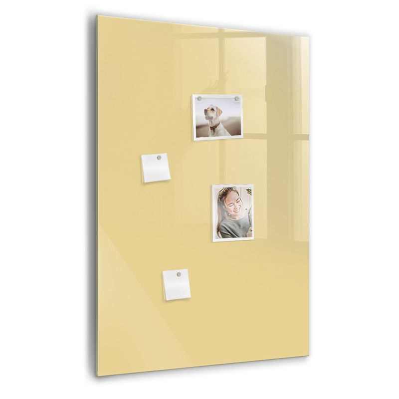 Szklana tablica magnetyczna Wallfluent 70x100 cm Kolor kremowy Czarny marker 1 szt.