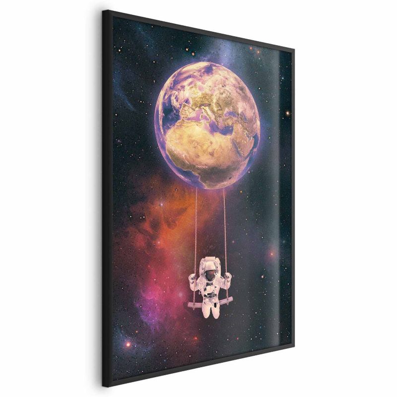 Plakat Artgeist Kosmiczna huśtawka 60x90 cm z ramą czarną 1 szt