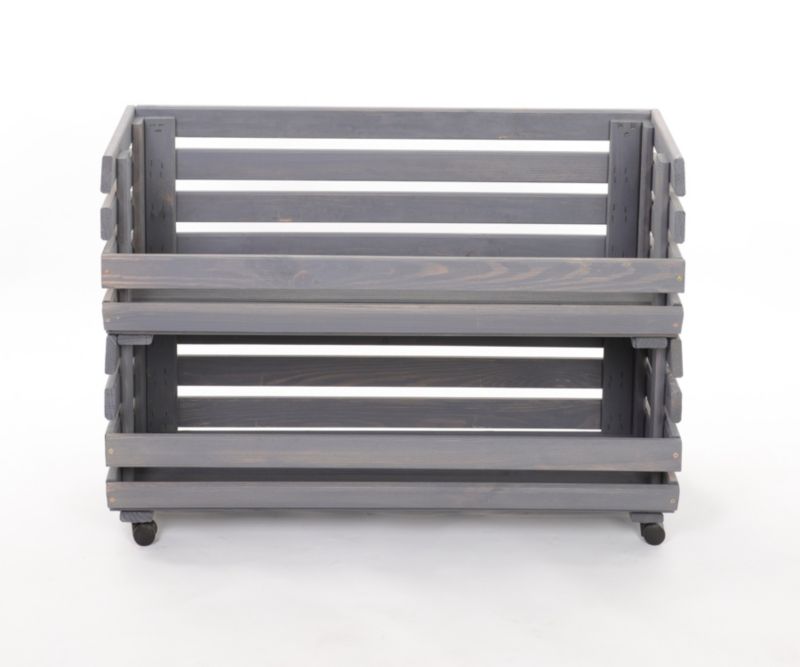 Regał na warzywa i owoce MODO24 na kółkach 55x77x30 cm 2 skrzynki impregnat szary 1 szt.