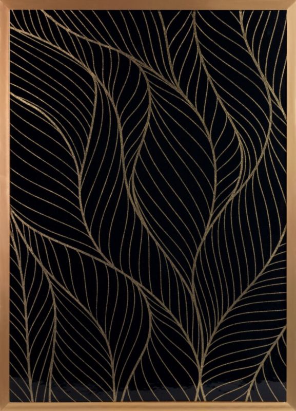 Obraz LOTOS4 Eurofirany 53x73 cm obraz roślinny ze złotym błyszczącym nadrukiem w złotej ramie 1 szt.