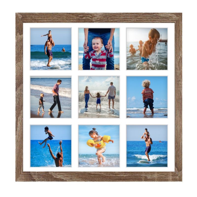 Ramka na 9 zdjęć Hekla 40x40x9 MDF galeria sonoma truflowa 1szt.