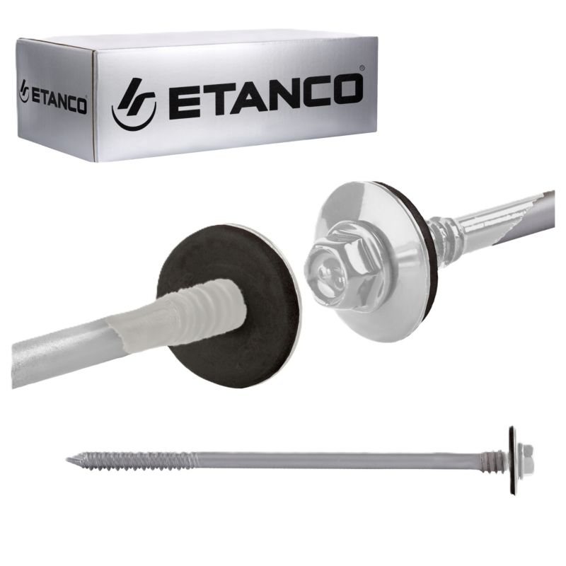 Wkręty dachowe Etanco GTRW 6,4/7,0x190 mm RAL 9010 100szt