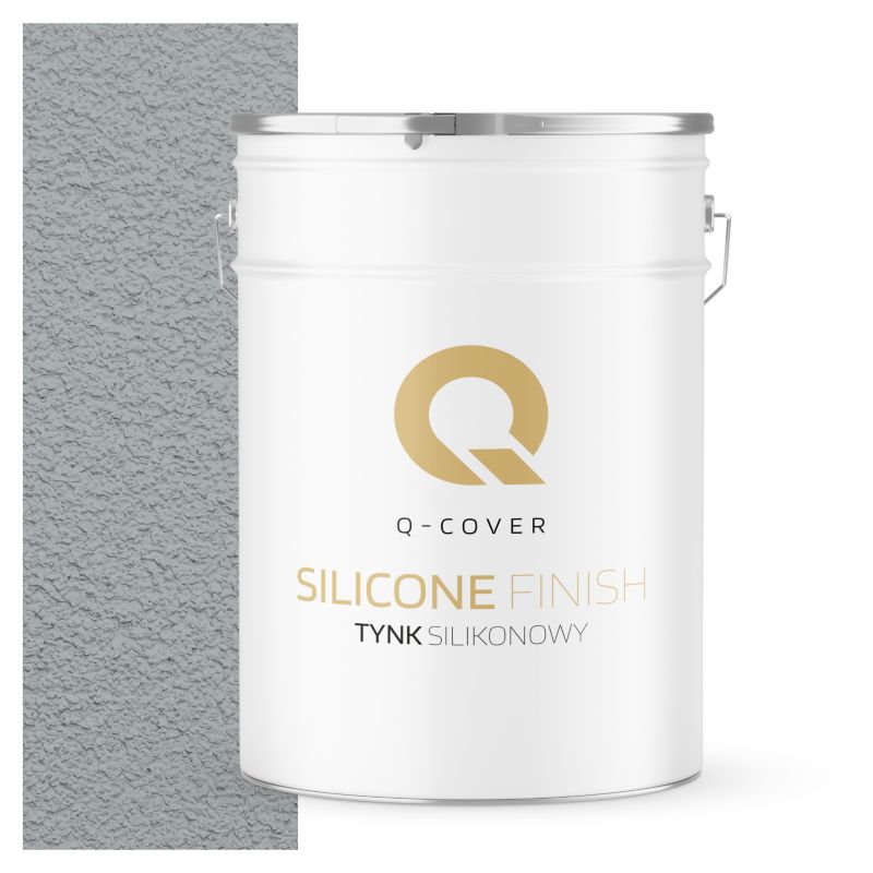 Tynk Silikonowy Elewacyjny Baranek 1.5mm Q-Cover Szaroniebieski jasny F253 25KG
